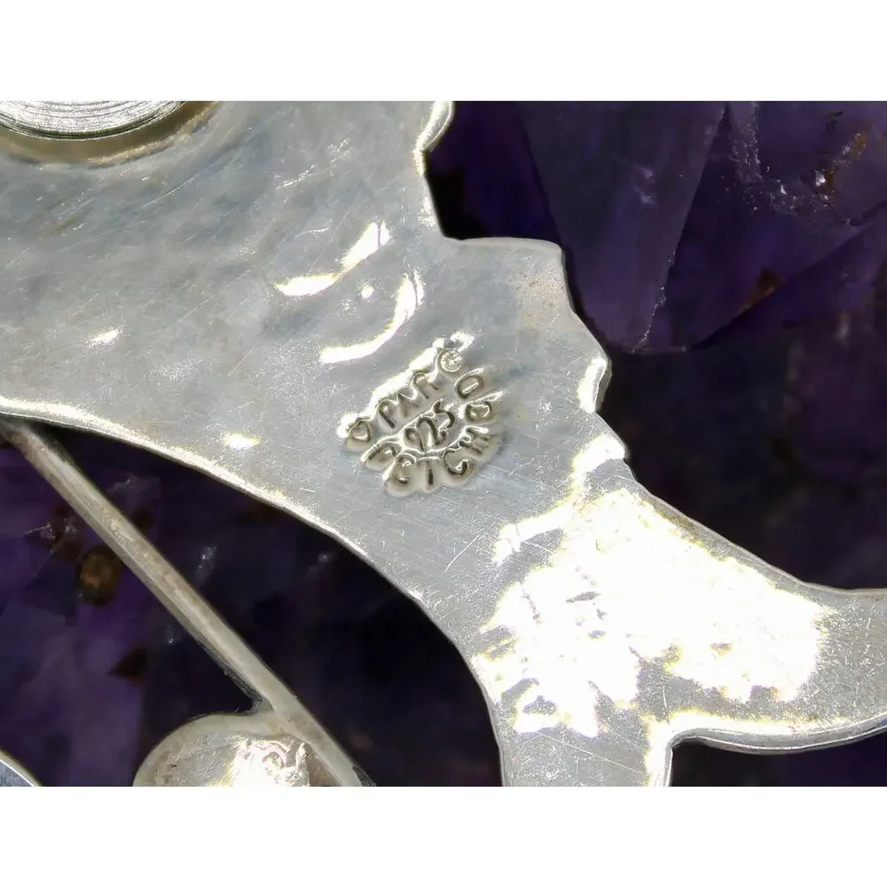 Far Fetched Sterling Silver Satire Fishing Pin